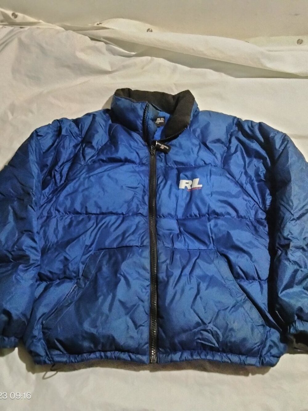 Vintage Polo Jeans Co Ralph Lauren Blue Puffer Jacket Men XL Down Filled RL Logo